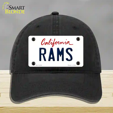 Rams California State Novelty License Plate Hat Unconstructed Cotton / Black