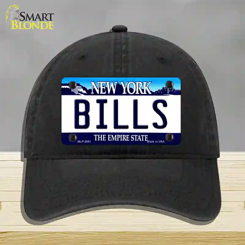 Bills New York State Novelty License Plate Hat Unconstructed Cotton / Black