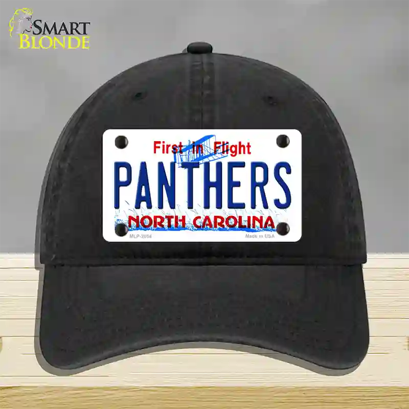Panthers North Carolina State Novelty License Plate Hat Unconstructed Cotton / Black