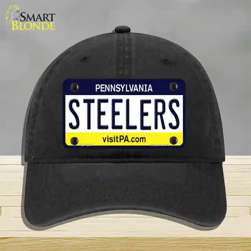 Steelers Pennsylvania State Novelty License Plate Hat Unconstructed Cotton / Black