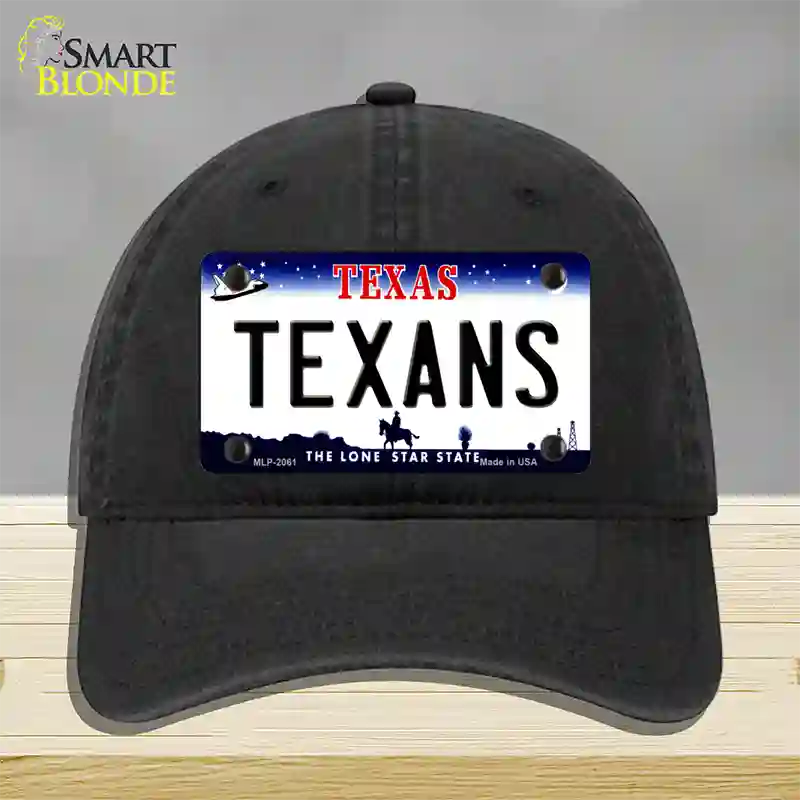 Texans Texas State Novelty License Plate Hat Unconstructed Cotton / Black