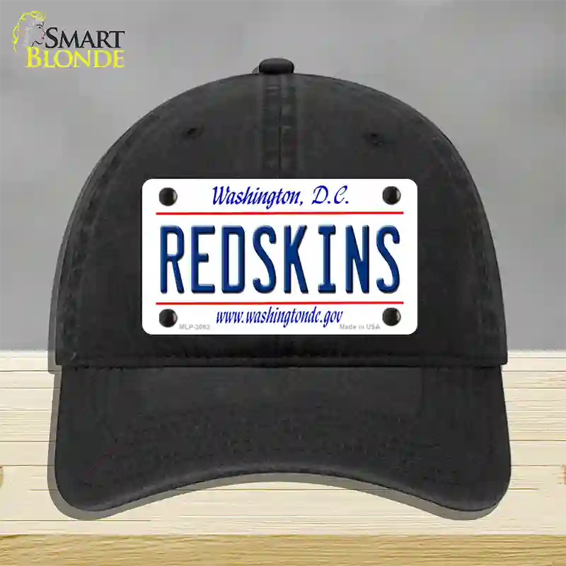 Redskins Washington State Novelty License Plate Hat Unconstructed Cotton / Black