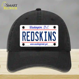 Redskins Washington State Novelty License Plate Hat Unconstructed Cotton / Black