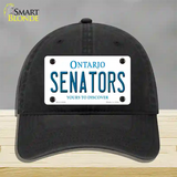 Senators Ontario Canada Province Novelty License Plate Hat Unconstructed Cotton / Black