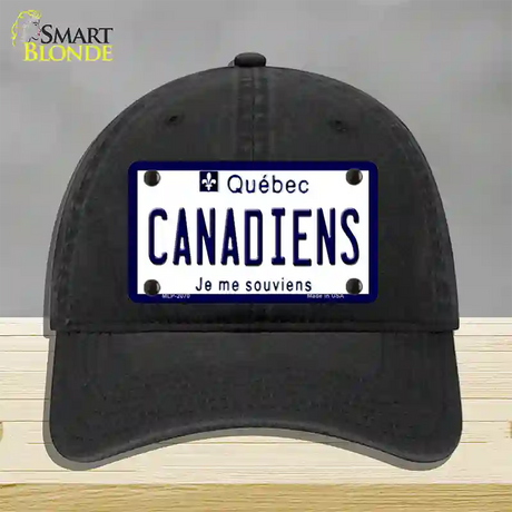 Canadiens Quebec Canada Province Novelty License Plate Hat Unconstructed Cotton / Black