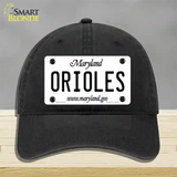 Orioles Maryland State Novelty License Plate Hat Unconstructed Cotton / Black