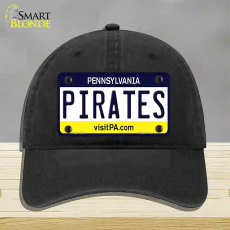 Pirates Pennsylvania State Novelty License Plate Hat Unconstructed Cotton / Black