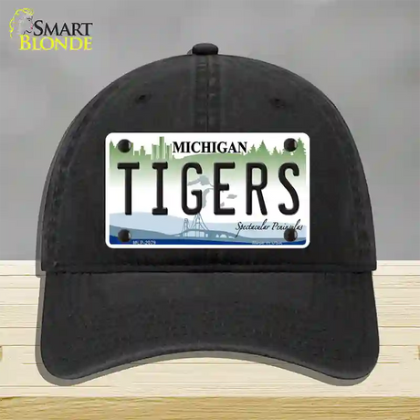 Tigers Michigan State Novelty License Plate Hat Unconstructed Cotton / Black