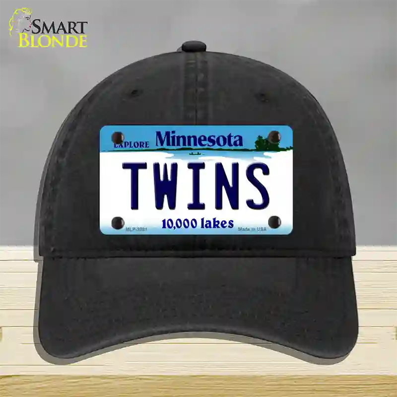 Twins Minnesota State Novelty License Plate Hat Unconstructed Cotton / Black