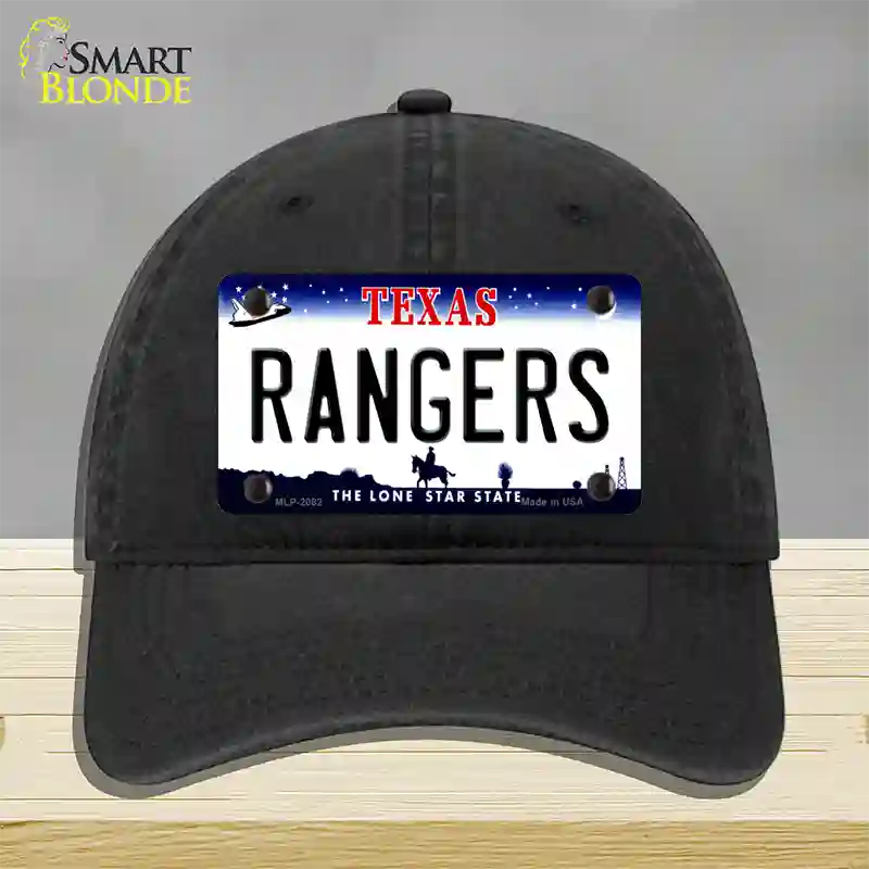 Rangers Texas State Novelty License Plate Hat Unconstructed Cotton / Black