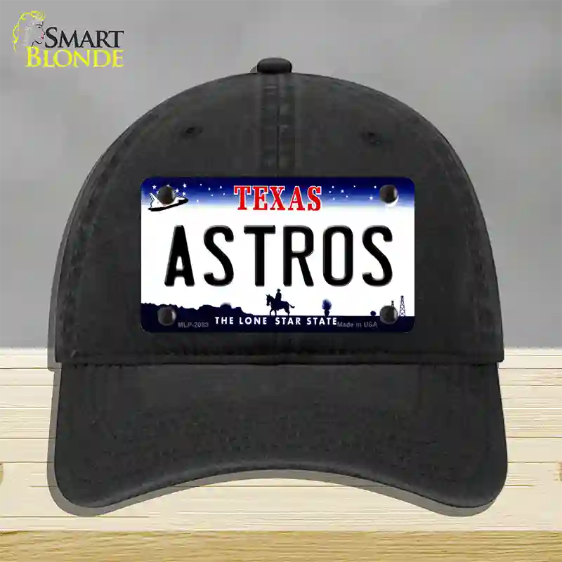 Astros Texas State Novelty License Plate Hat Unconstructed Cotton / Black