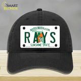 Rays Florida State Novelty License Plate Hat Unconstructed Cotton / Black