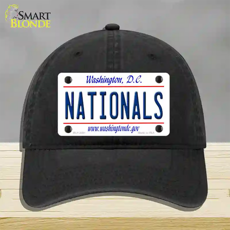 Nationals Washington DC State Novelty License Plate Hat Unconstructed Cotton / Black