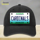 Cardinals Missouri State Novelty License Plate Hat Unconstructed Cotton / Black