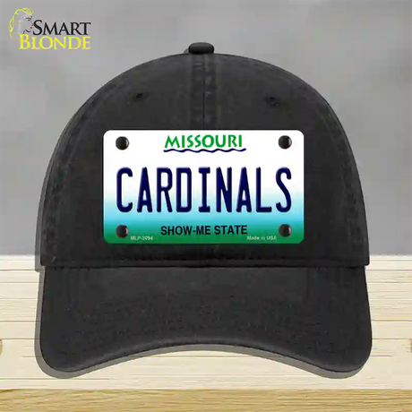 Cardinals Missouri State Novelty License Plate Hat Unconstructed Cotton / Black