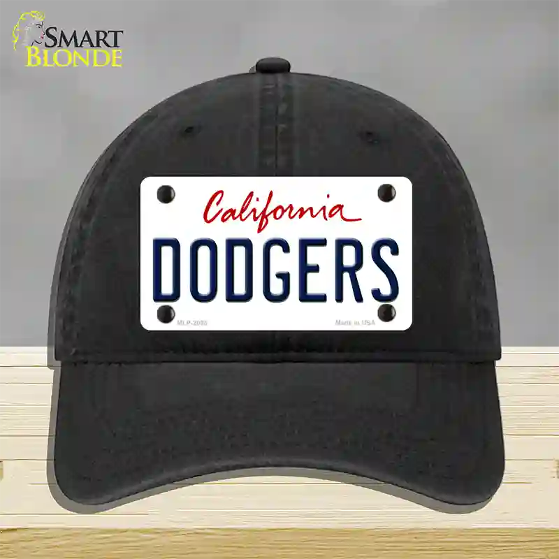 Dodgers California State Novelty License Plate Hat Unconstructed Cotton / Black