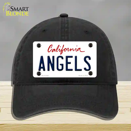 Angels California State Novelty License Plate Hat Unconstructed Cotton / Black