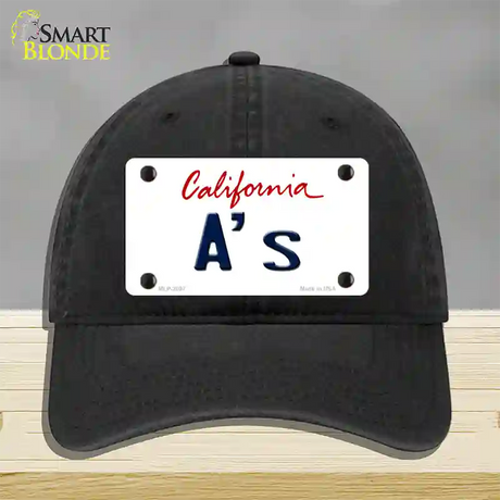 As California State Novelty License Plate Hat Unconstructed Cotton / Black