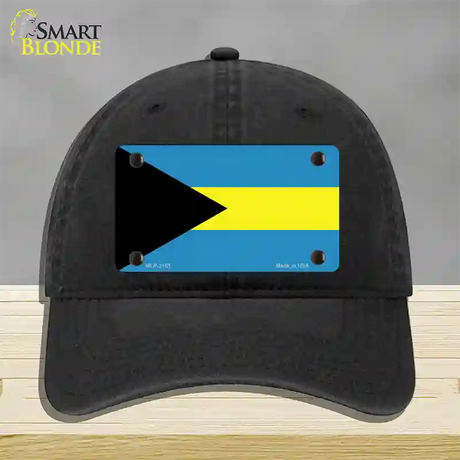 Bahamas Flag Novelty License Plate Hat Unconstructed Cotton / Black