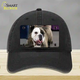 Bulldog Dog Novelty License Plate Hat Unconstructed Cotton / Black