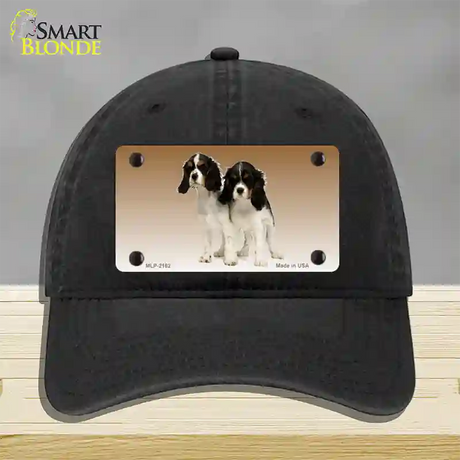 Cavalier King Charles Spaniel Dog Novelty License Plate Hat Unconstructed Cotton / Black