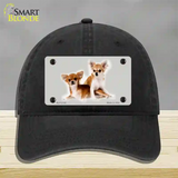 Chihuahua Dog Novelty License Plate Hat Unconstructed Cotton / Black