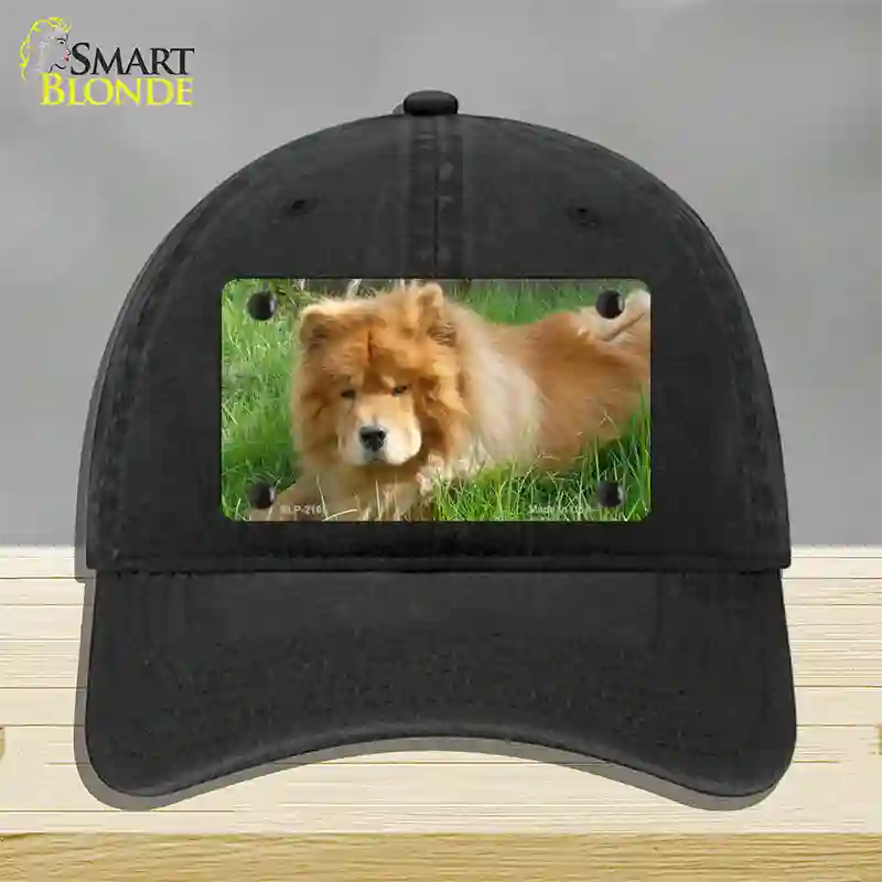 Chow Chow Dog Novelty License Plate Hat Unconstructed Cotton / Black