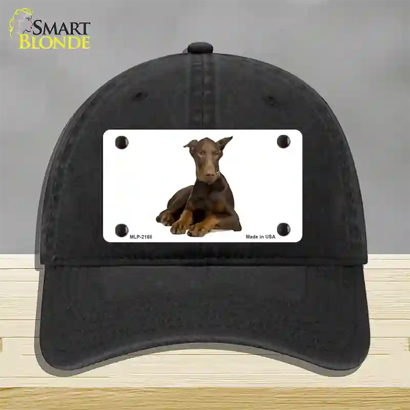 Doberman Pinscher Dog Novelty License Plate Hat Unconstructed Cotton / Black