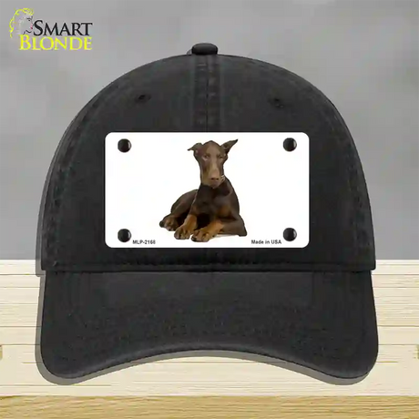 Doberman Pinscher Dog Novelty License Plate Hat Unconstructed Cotton / Black