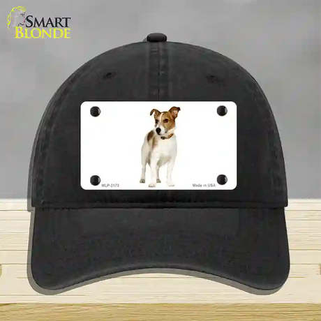 Jack Russell Terrier Dog Novelty License Plate Hat Unconstructed Cotton / Black