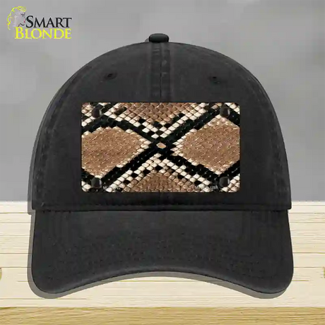 Snake Skin Novelty License Plate Hat Unconstructed Cotton / Black