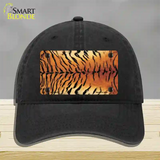 Tiger Pattern Novelty License Plate Hat Unconstructed Cotton / Black