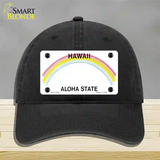 Hawaii State Blank Novelty License Plate Hat Unconstructed Cotton / Black