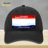 Idaho State Blank Novelty License Plate Hat Unconstructed Cotton / Black