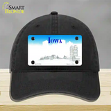 Iowa State Blank Novelty License Plate Hat Unconstructed Cotton / Black