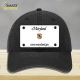 Maryland Gov State Blank Novelty License Plate Hat Unconstructed Cotton / Black