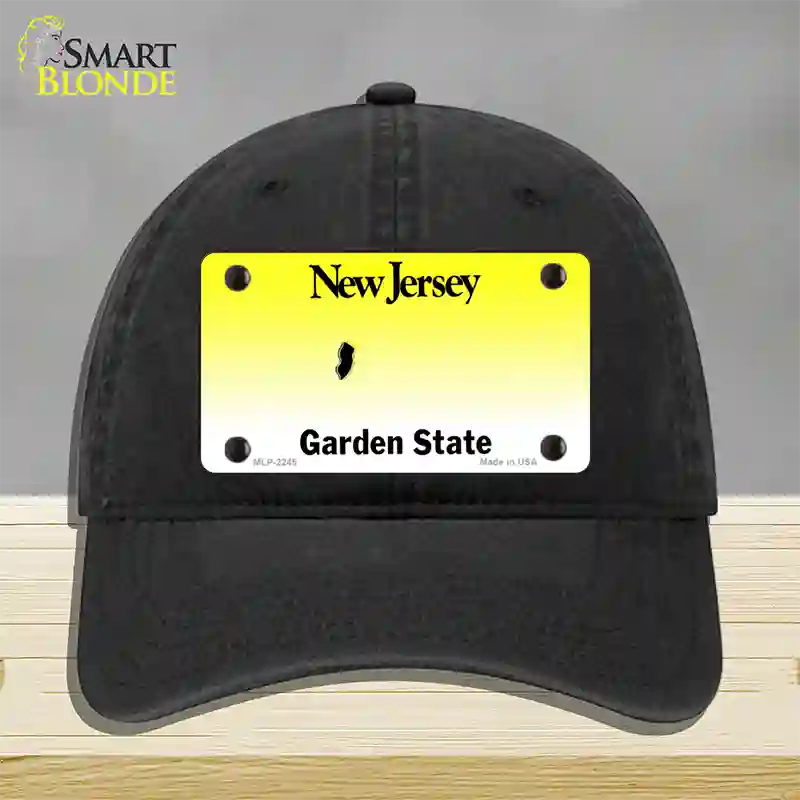 New Jersey State Blank Novelty License Plate Hat Unconstructed Cotton / Black