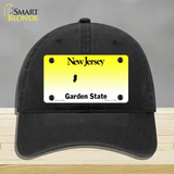 New Jersey State Blank Novelty License Plate Hat Unconstructed Cotton / Black