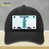 Oregon State Blank Novelty License Plate Hat Unconstructed Cotton / Black