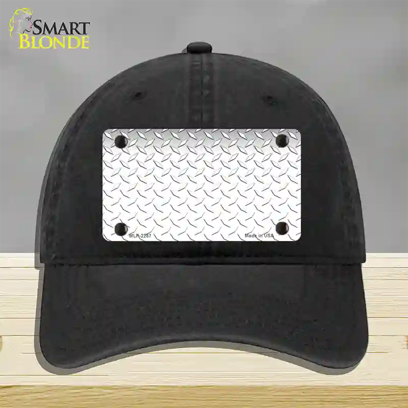 Diamond White Novelty License Plate Hat Unconstructed Cotton / Black