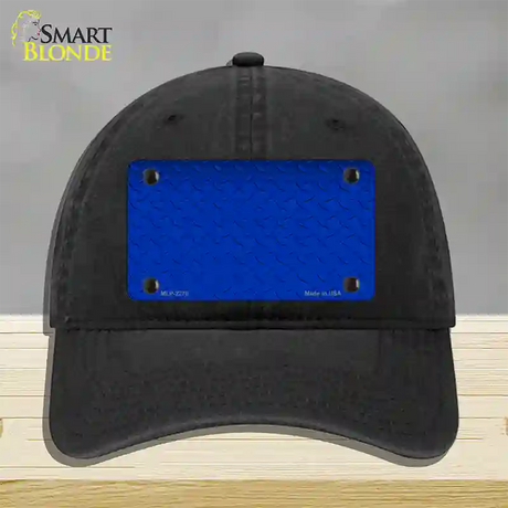 Diamond Blue Novelty License Plate Hat Unconstructed Cotton / Black