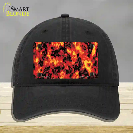 Fire Explosion Novelty License Plate Hat Unconstructed Cotton / Black