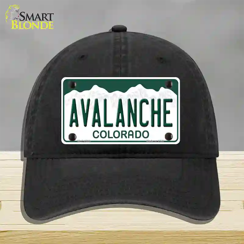 Avalanche Colorado State Novelty License Plate Hat Unconstructed Cotton / Black