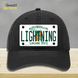 Lightning Florida State Novelty License Plate Hat Unconstructed Cotton / Black