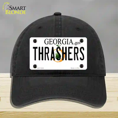 Thrashers Georgia State Novelty License Plate Hat Unconstructed Cotton / Black