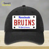 Bruins Massachusetts State Novelty License Plate Hat Unconstructed Cotton / Black