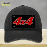 4 X 4 Black Novelty License Plate Hat Unconstructed Cotton / Black