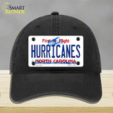 Hurricanes North Carolina State Novelty License Plate Hat Unconstructed Cotton / Black