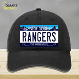 Rangers New York State Novelty License Plate Hat Unconstructed Cotton / Black