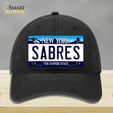 Sabres New York State Novelty License Plate Hat Unconstructed Cotton / Black